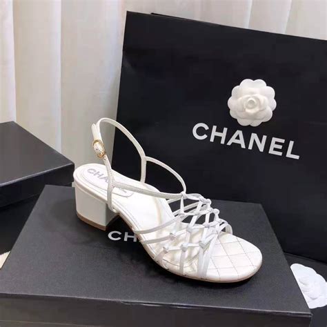 white chanel heel